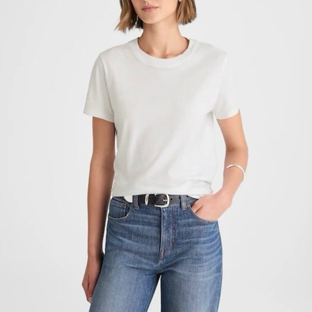 NWT Madewell The Relaxed Tee In Vintage Jersey 100% Cotton White Size Small
